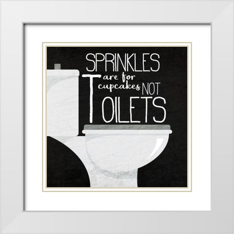 Sprinkles White Modern Wood Framed Art Print with Double Matting by Kimberly, Allen