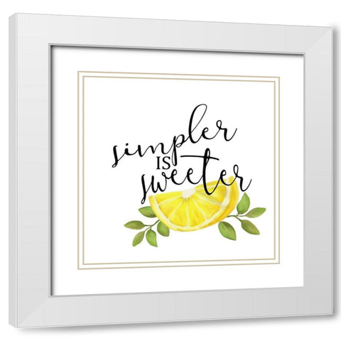 Fresh Lemons 5 White Modern Wood Framed Art Print with Double Matting by Kimberly, Allen