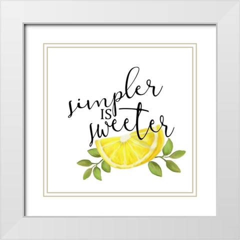 Fresh Lemons 5 White Modern Wood Framed Art Print with Double Matting by Kimberly, Allen