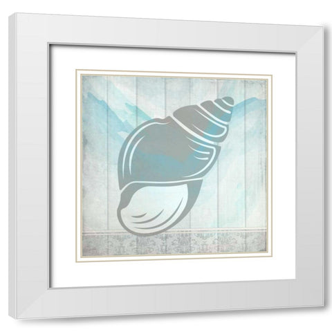 Sea Shell 1 White Modern Wood Framed Art Print with Double Matting by Allen, Kimberly