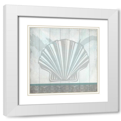 Sea Shell C White Modern Wood Framed Art Print with Double Matting by Allen, Kimberly
