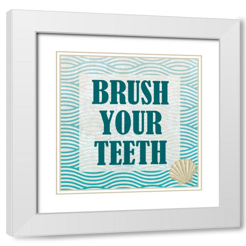 Bath Rules 1 White Modern Wood Framed Art Print with Double Matting by Allen, Kimberly