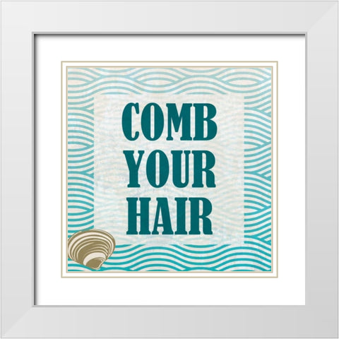 Bath Rules 2 White Modern Wood Framed Art Print with Double Matting by Allen, Kimberly