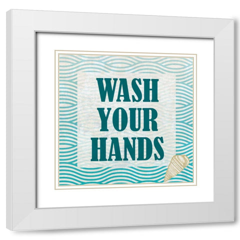 Bath Rules 3 White Modern Wood Framed Art Print with Double Matting by Allen, Kimberly