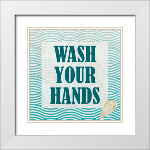 Bath Rules 3 White Modern Wood Framed Art Print with Double Matting by Allen, Kimberly