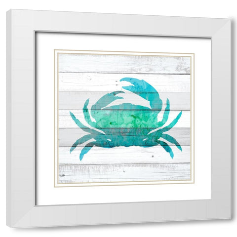 Watercolor Sea Life 1 White Modern Wood Framed Art Print with Double Matting by Kimberly, Allen