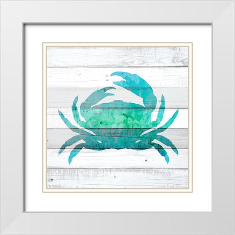 Watercolor Sea Life 1 White Modern Wood Framed Art Print with Double Matting by Kimberly, Allen
