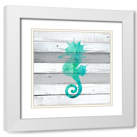 Watercolor Sea Life 2 White Modern Wood Framed Art Print with Double Matting by Kimberly, Allen