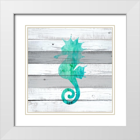 Watercolor Sea Life 2 White Modern Wood Framed Art Print with Double Matting by Kimberly, Allen