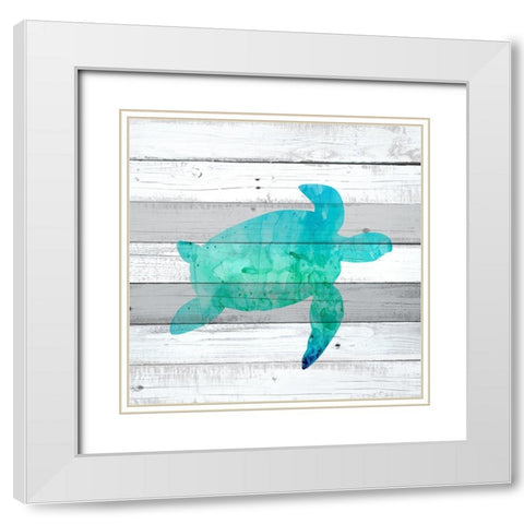 Watercolor Sea Life 3 White Modern Wood Framed Art Print with Double Matting by Kimberly, Allen
