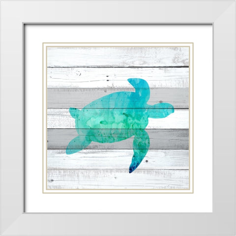 Watercolor Sea Life 3 White Modern Wood Framed Art Print with Double Matting by Kimberly, Allen