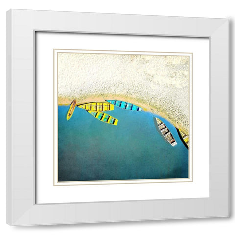 Lakes Edge White Modern Wood Framed Art Print with Double Matting by Kimberly, Allen