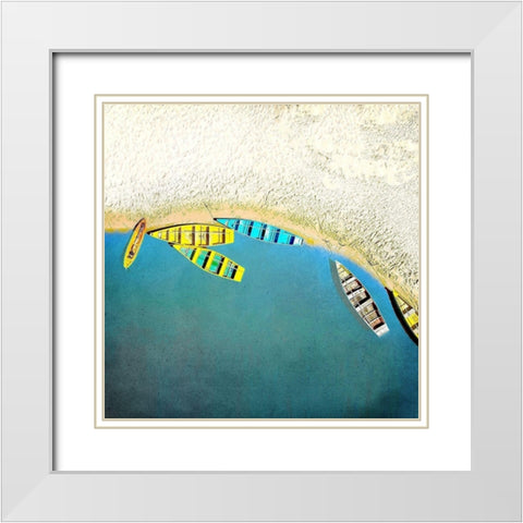 Lakes Edge White Modern Wood Framed Art Print with Double Matting by Kimberly, Allen