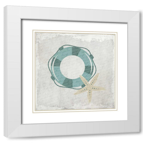 Coastal Bath 1 White Modern Wood Framed Art Print with Double Matting by Allen, Kimberly