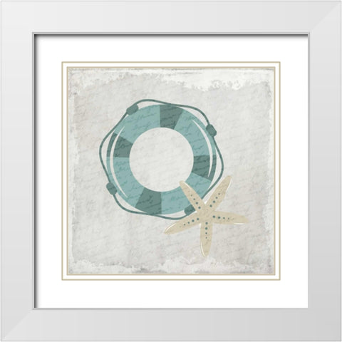 Coastal Bath 1 White Modern Wood Framed Art Print with Double Matting by Allen, Kimberly