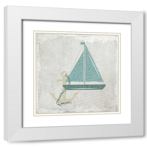 Coastal Bath 2 White Modern Wood Framed Art Print with Double Matting by Allen, Kimberly