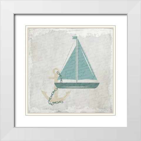 Coastal Bath 2 White Modern Wood Framed Art Print with Double Matting by Allen, Kimberly
