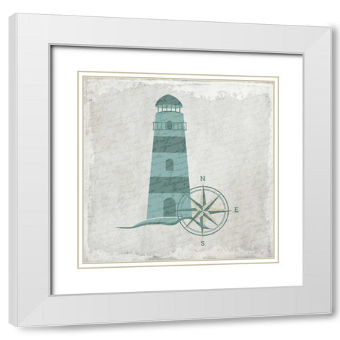 Coastal Bath 3 White Modern Wood Framed Art Print with Double Matting by Allen, Kimberly