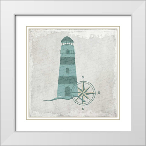 Coastal Bath 3 White Modern Wood Framed Art Print with Double Matting by Allen, Kimberly
