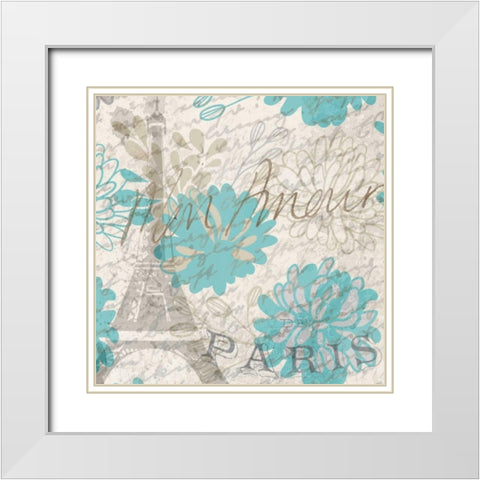 Mon Amour 1 White Modern Wood Framed Art Print with Double Matting by Allen, Kimberly