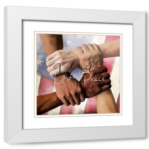 Unity White Modern Wood Framed Art Print with Double Matting by Allen, Kimberly