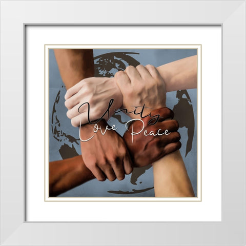 Unity 2 White Modern Wood Framed Art Print with Double Matting by Allen, Kimberly