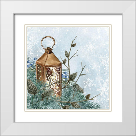 Winter Owl 2 White Modern Wood Framed Art Print with Double Matting by Allen, Kimberly