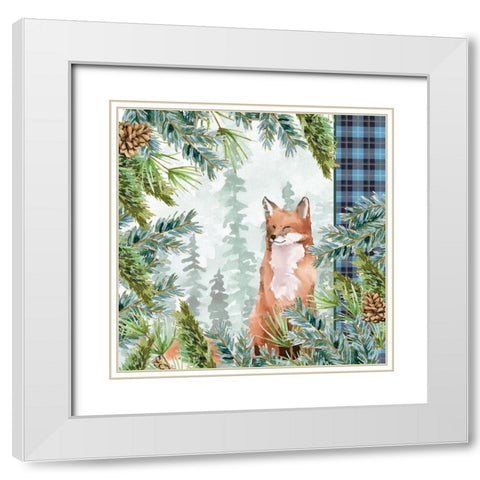 Woodland Christmas 3 White Modern Wood Framed Art Print with Double Matting by Allen, Kimberly
