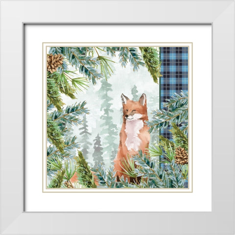 Woodland Christmas 3 White Modern Wood Framed Art Print with Double Matting by Allen, Kimberly