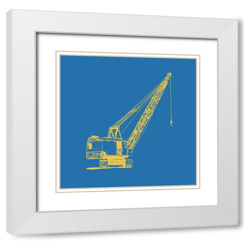 Construction 1 White Modern Wood Framed Art Print with Double Matting by Allen, Kimberly