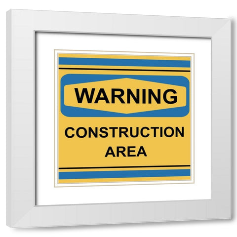 Construction 2 White Modern Wood Framed Art Print with Double Matting by Allen, Kimberly