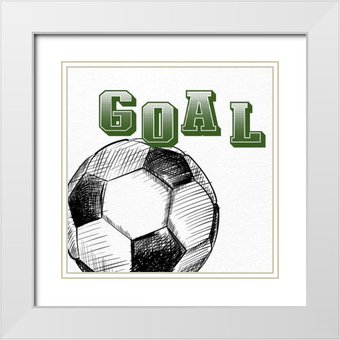 Goal White Modern Wood Framed Art Print with Double Matting by Allen, Kimberly