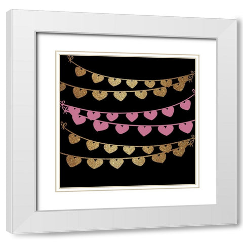 Mon Amour 5 V2 White Modern Wood Framed Art Print with Double Matting by Allen, Kimberly