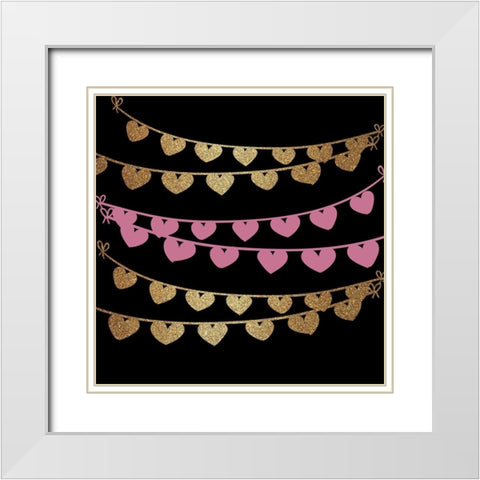 Mon Amour 5 V2 White Modern Wood Framed Art Print with Double Matting by Allen, Kimberly
