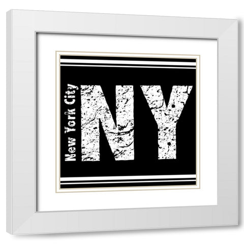 NY White Modern Wood Framed Art Print with Double Matting by Allen, Kimberly