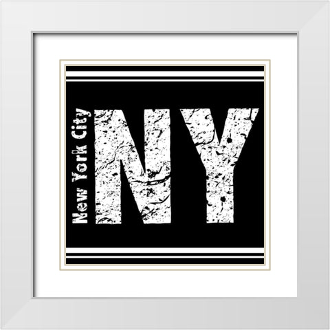 NY White Modern Wood Framed Art Print with Double Matting by Allen, Kimberly