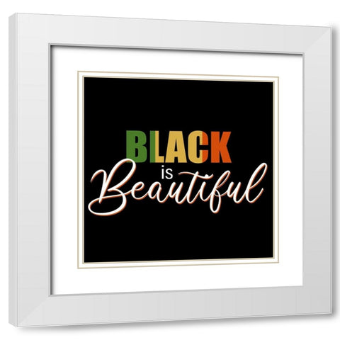 Black is Beautiful White Modern Wood Framed Art Print with Double Matting by Allen, Kimberly