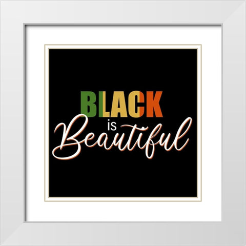Black is Beautiful White Modern Wood Framed Art Print with Double Matting by Allen, Kimberly