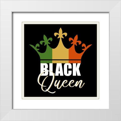 Black Queen White Modern Wood Framed Art Print with Double Matting by Allen, Kimberly