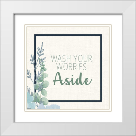 Wash 2 White Modern Wood Framed Art Print with Double Matting by Allen, Kimberly