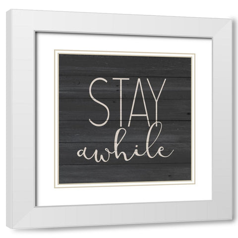 Stay White Modern Wood Framed Art Print with Double Matting by Allen, Kimberly