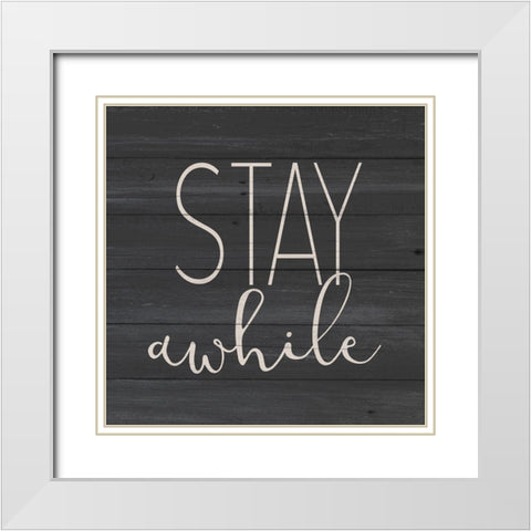 Stay White Modern Wood Framed Art Print with Double Matting by Allen, Kimberly