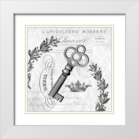 Paris Vintage 2 White Modern Wood Framed Art Print with Double Matting by Allen, Kimberly