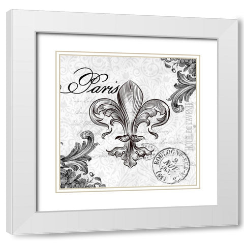 Paris Vintage 3 White Modern Wood Framed Art Print with Double Matting by Allen, Kimberly