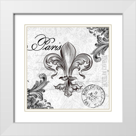 Paris Vintage 3 White Modern Wood Framed Art Print with Double Matting by Allen, Kimberly