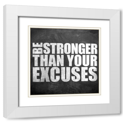 Be Stronger White Modern Wood Framed Art Print with Double Matting by Allen, Kimberly