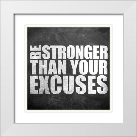 Be Stronger White Modern Wood Framed Art Print with Double Matting by Allen, Kimberly
