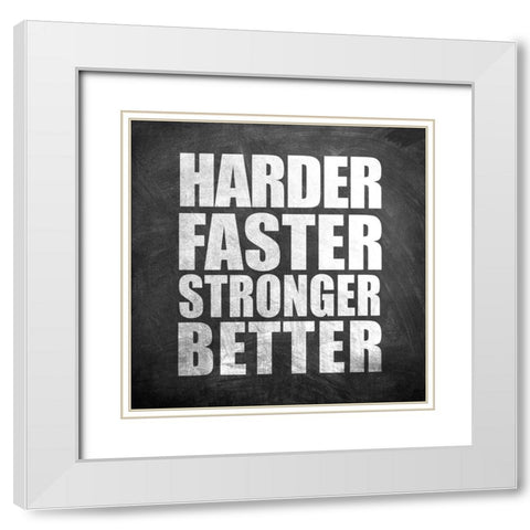 Harder Faster White Modern Wood Framed Art Print with Double Matting by Allen, Kimberly