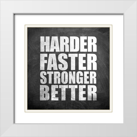 Harder Faster White Modern Wood Framed Art Print with Double Matting by Allen, Kimberly