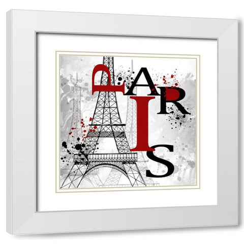 Paris White Modern Wood Framed Art Print with Double Matting by Allen, Kimberly